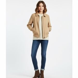 BANANA REPUBLIC Mario Bellucci Wool Blend Beige‎ Camel Jacket Quilt Lined Medium